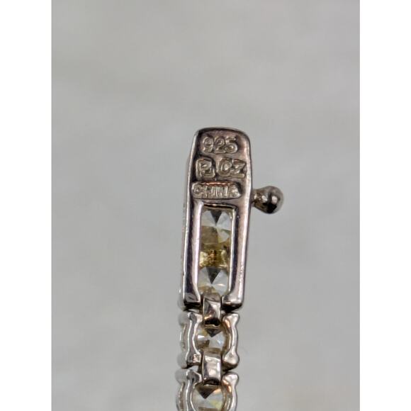 925 Sterling Silver CZ Tennis Bracelet 6.75" China Round Prong Clear - Picture 6 of 7